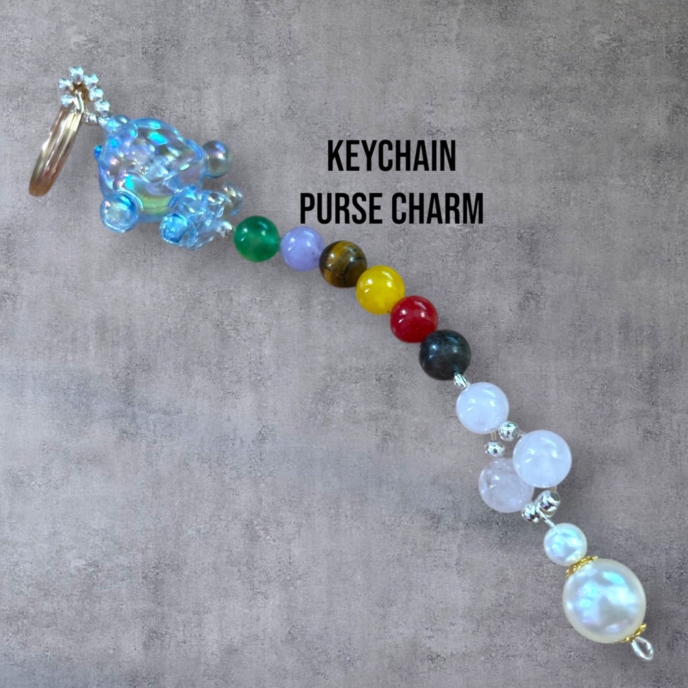 272C. Multicolor Beaded Keychain Charm